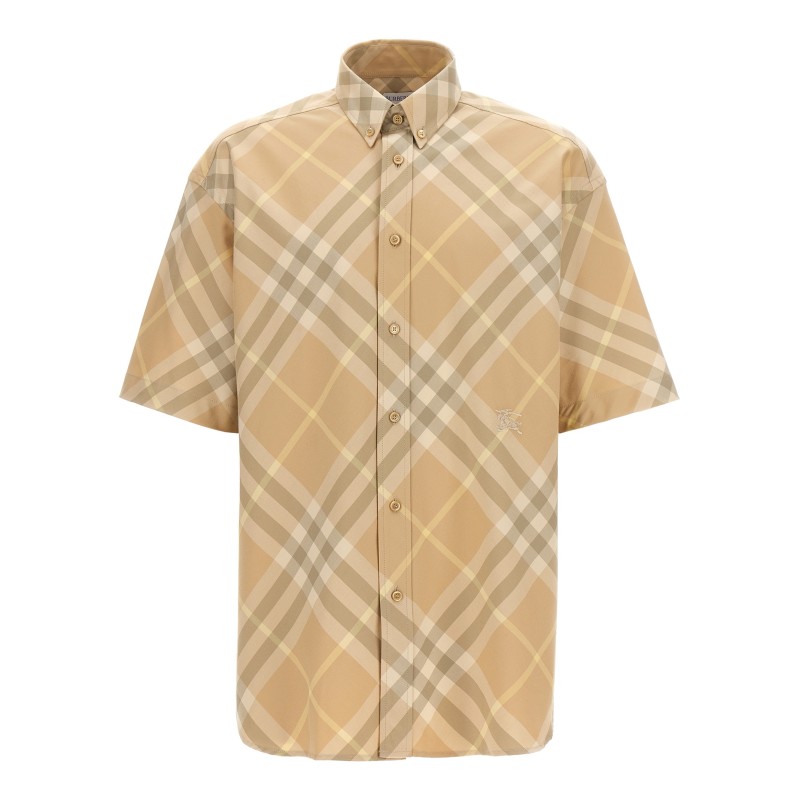Logo embroidery check shirt