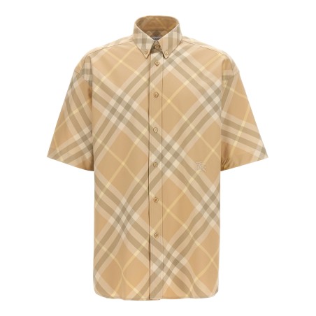 Logo embroidery check shirt