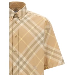 Logo embroidery check shirt