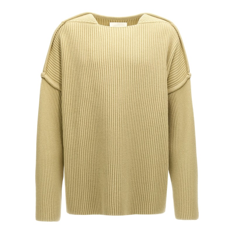 Geometric neckline sweater