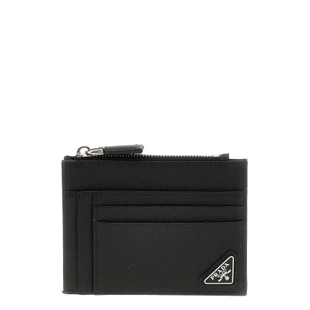 Saffiano logo card holder
