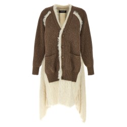 Two-material cardigan