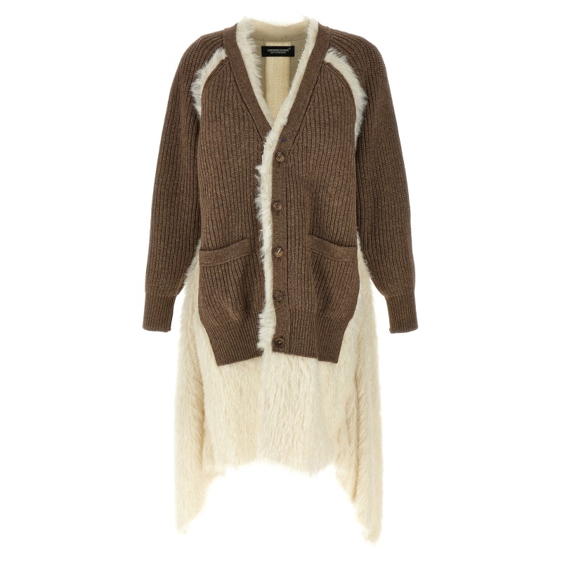 Two-material cardigan