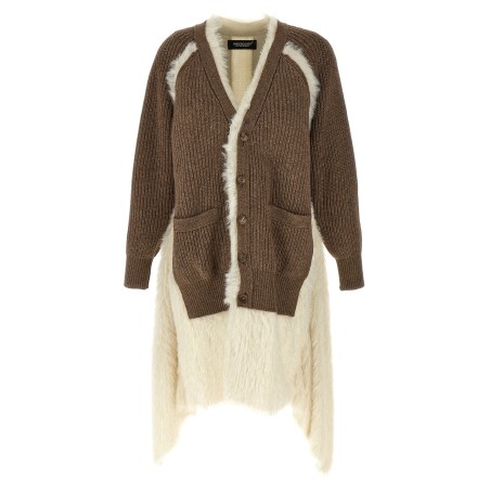 Two-material cardigan