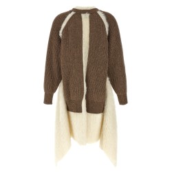 Two-material cardigan