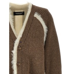 Two-material cardigan