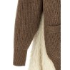 Two-material cardigan