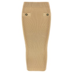 Ribbed midi skirt