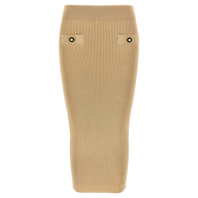 Ribbed midi skirt