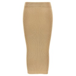 Ribbed midi skirt