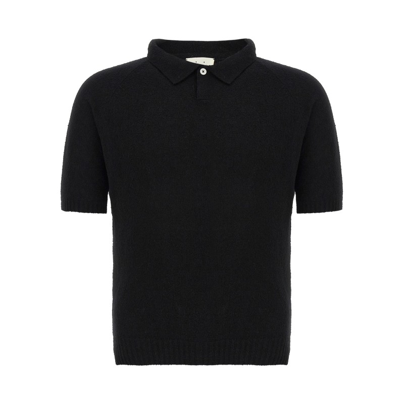 Bouclé cotton polo shirt