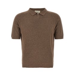 Bouclé cotton polo shirt
