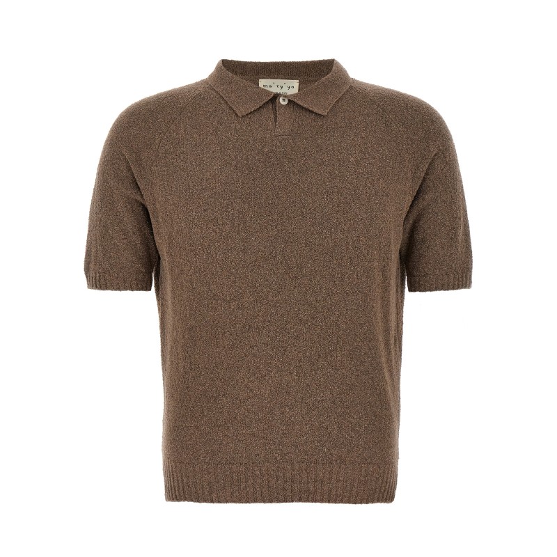 Bouclé cotton polo shirt