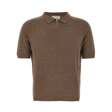 Bouclé cotton polo shirt