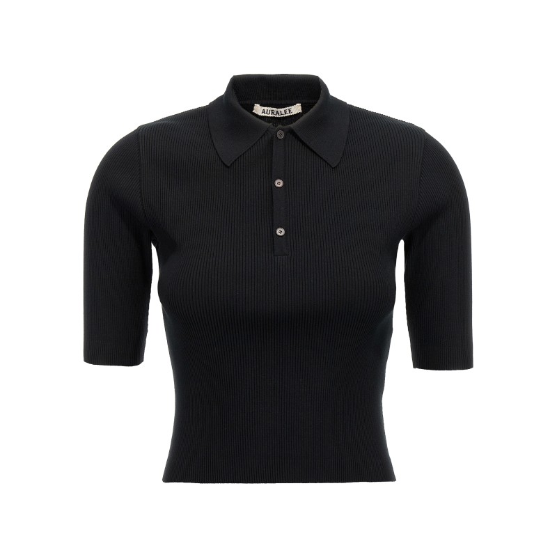 Ribbed polo shirt