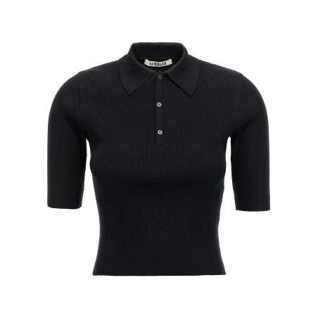 Ribbed polo shirt