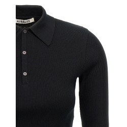 Ribbed polo shirt