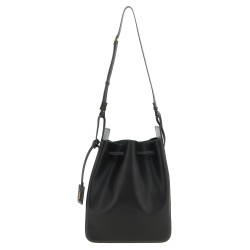 Large leather bucket bag