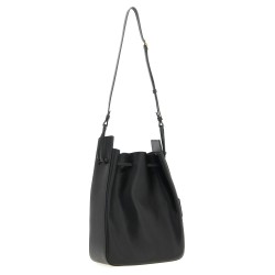 Large leather bucket bag