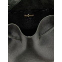 Large leather bucket bag
