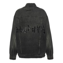 Denim jacket with used effect