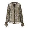 'Leopard Print Chiffon Tie String' shirt