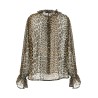 'Leopard Print Chiffon Tie String' shirt
