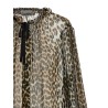 'Leopard Print Chiffon Tie String' shirt