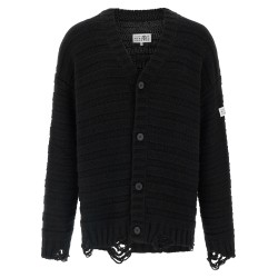 Distressed wool cardigan