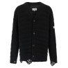 Distressed wool cardigan