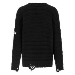 Distressed wool cardigan