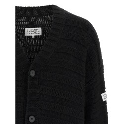 Distressed wool cardigan