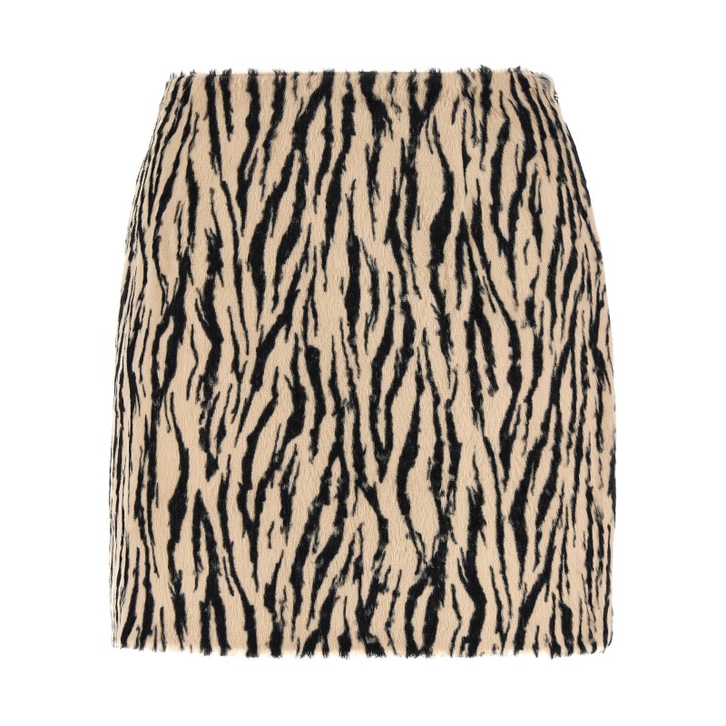 'Printed Faux Fur' skirt