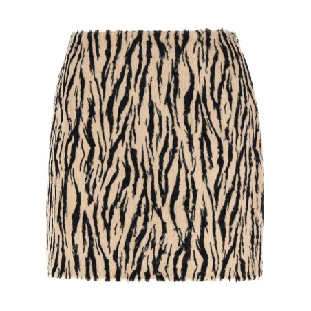'Printed Faux Fur' skirt