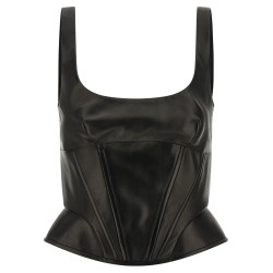 Peplos leather top