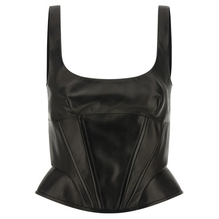 Peplos leather top