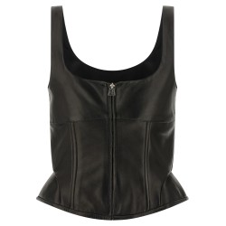 Peplos leather top