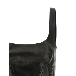 Peplos leather top
