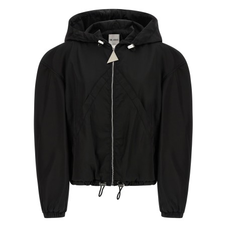 Maxi hood bomber jacket
