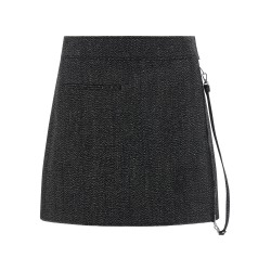 'Zipped Caviar Mini' skirt