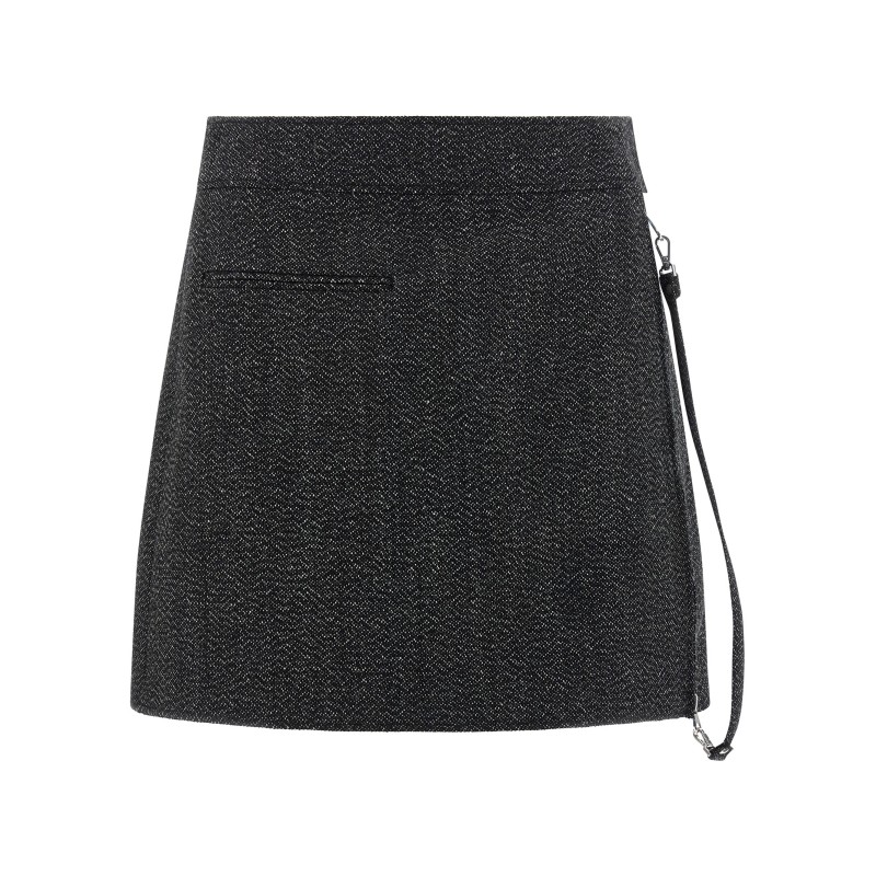 'Zipped Caviar Mini' skirt