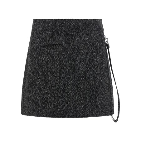 'Zipped Caviar Mini' skirt