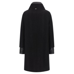 Lamé thread and wool coat