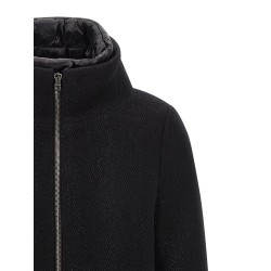 Lamé thread and wool coat