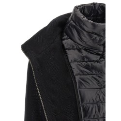 Lamé thread and wool coat