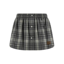 Check flannel skirt