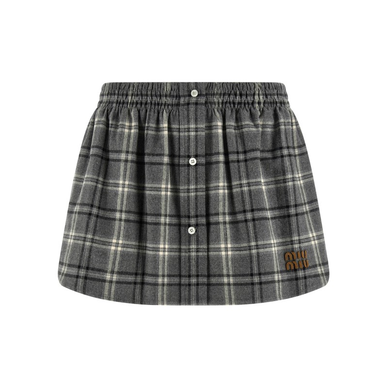 Check flannel skirt