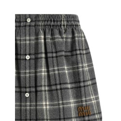 Check flannel skirt