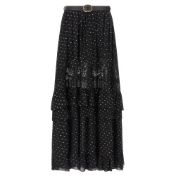 'Black And Gold Chiffon Lace Maxi' skirt