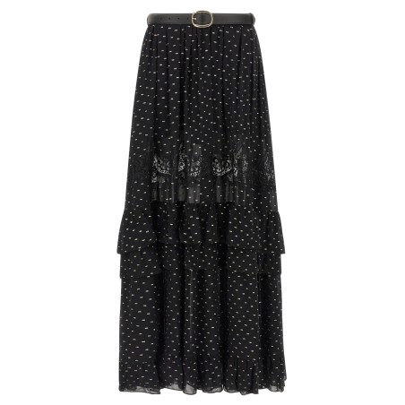 'Black And Gold Chiffon Lace Maxi' skirt